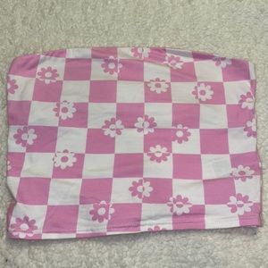 Pink and white floral tube top!